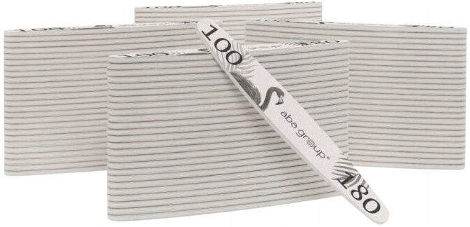 100 x Aba Group Pilník Na Nehty Elipsa 100/180 Slim Bezpečné Pilování