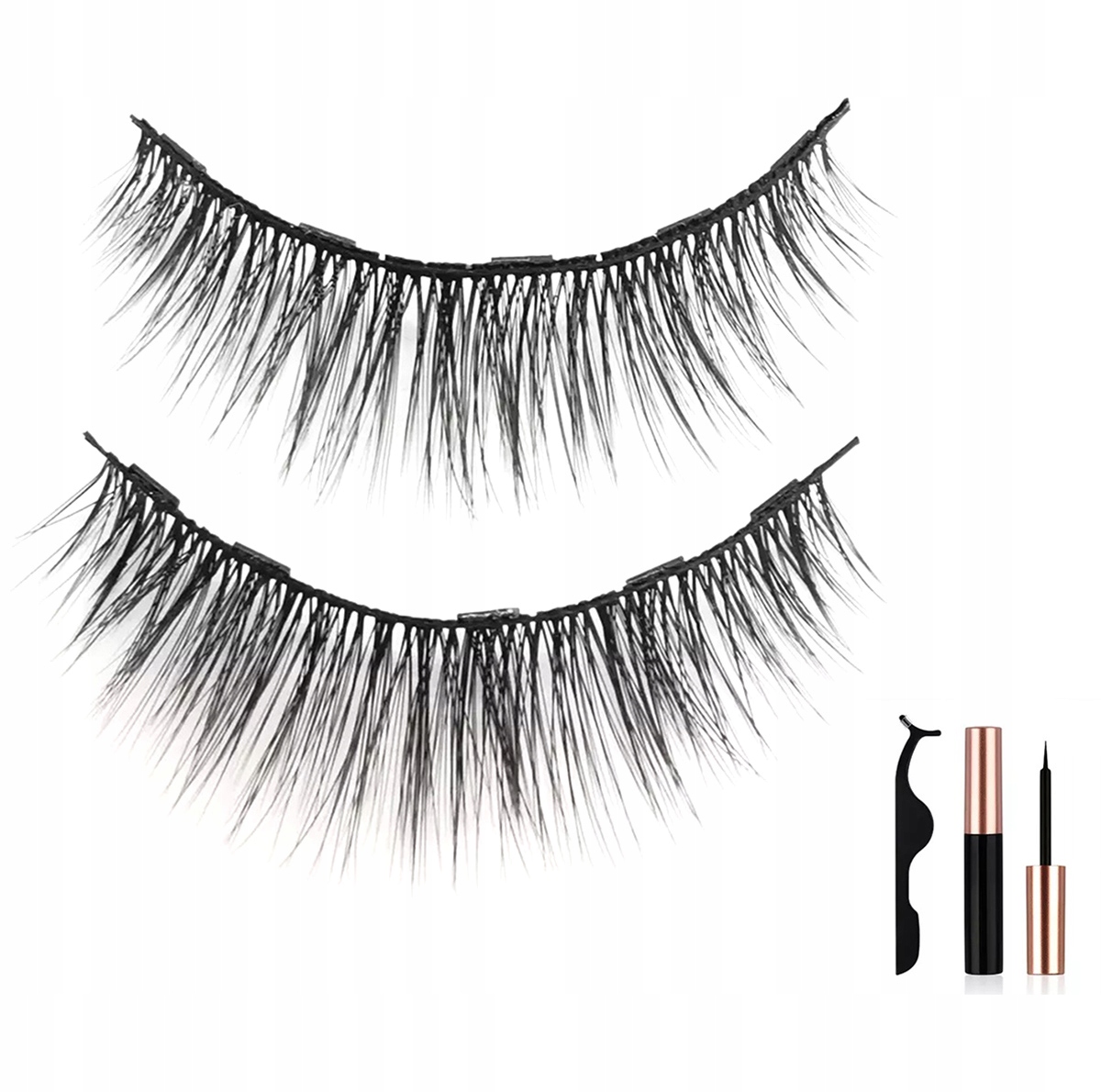 SZTUCZNE RZĘSY MAGNETYCZNE DŁUGIE ZESTAW 7 PAR + PĘSETA EYELINER AG851B Marka Aptel