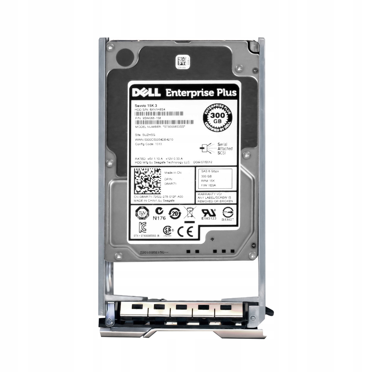 

Dell 08WR71 300GB 15K 64MB SAS-2 2.5'' ST9300653SS