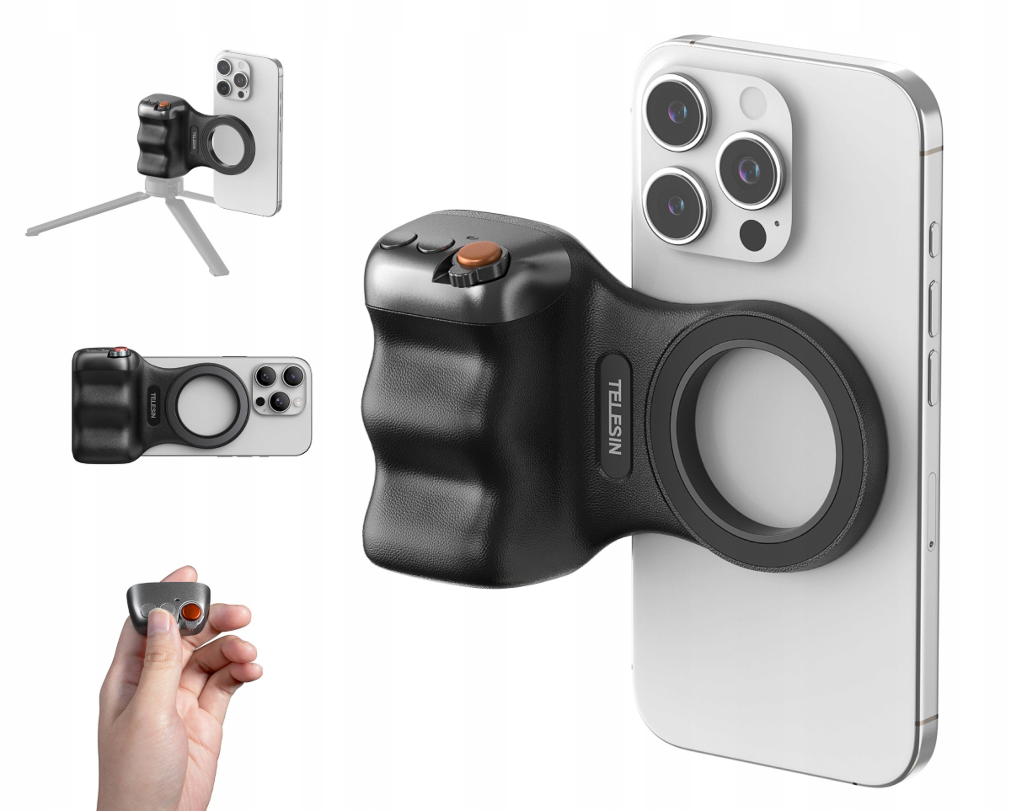 Uchwyt magnetyczny grip Telesin P5-MP-001BK do smartfonów czarny