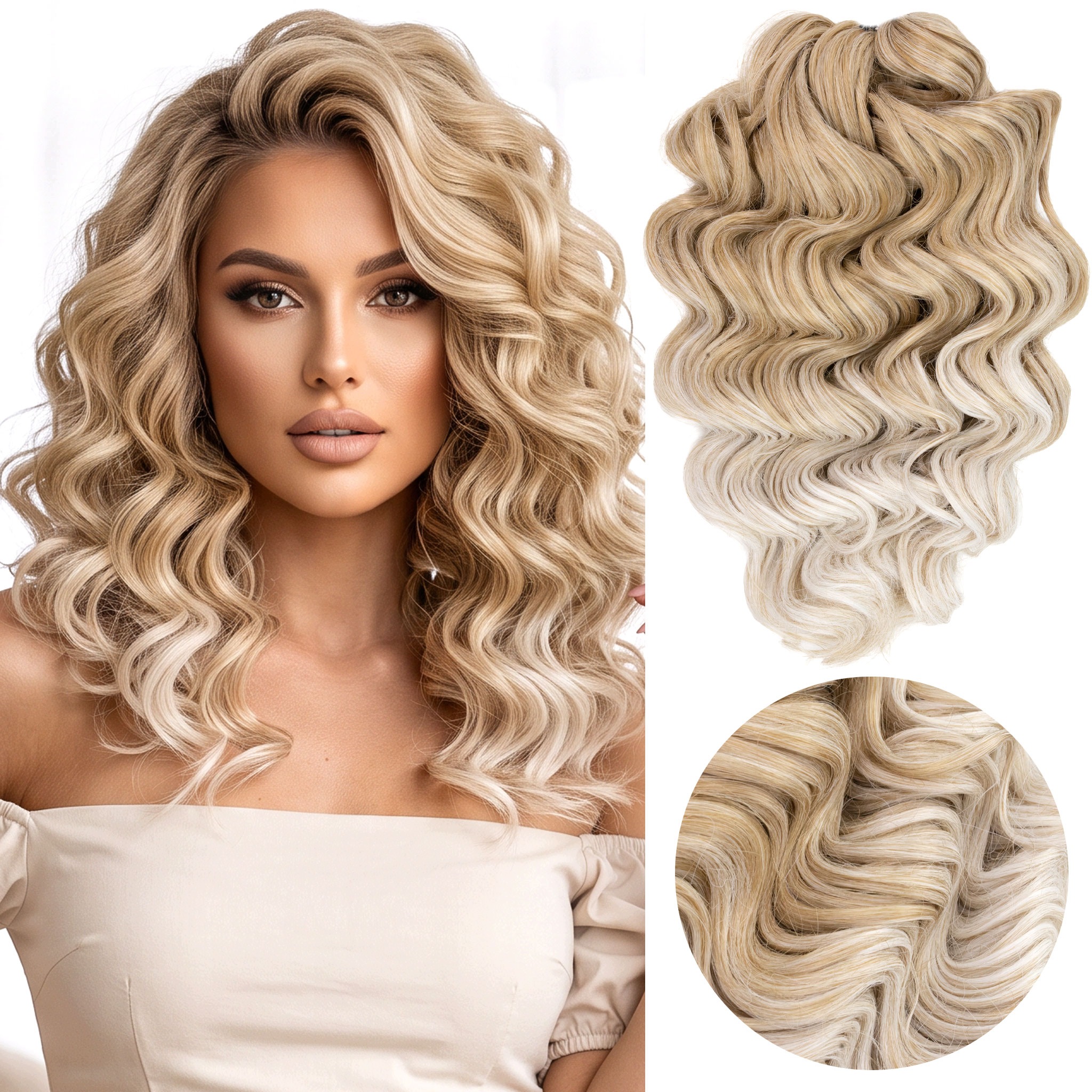 Włosy syntetyczne sztuczne fale Afroloki Amelia Pro 30cm 200g blond ombre