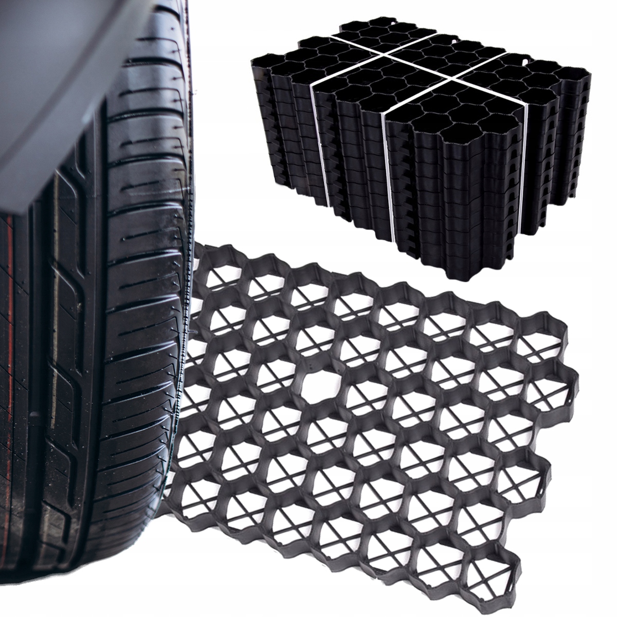 10x Geokrata Ogrodowa Trawnikowa Parkingowa Kratka Arużowa 60x40x3