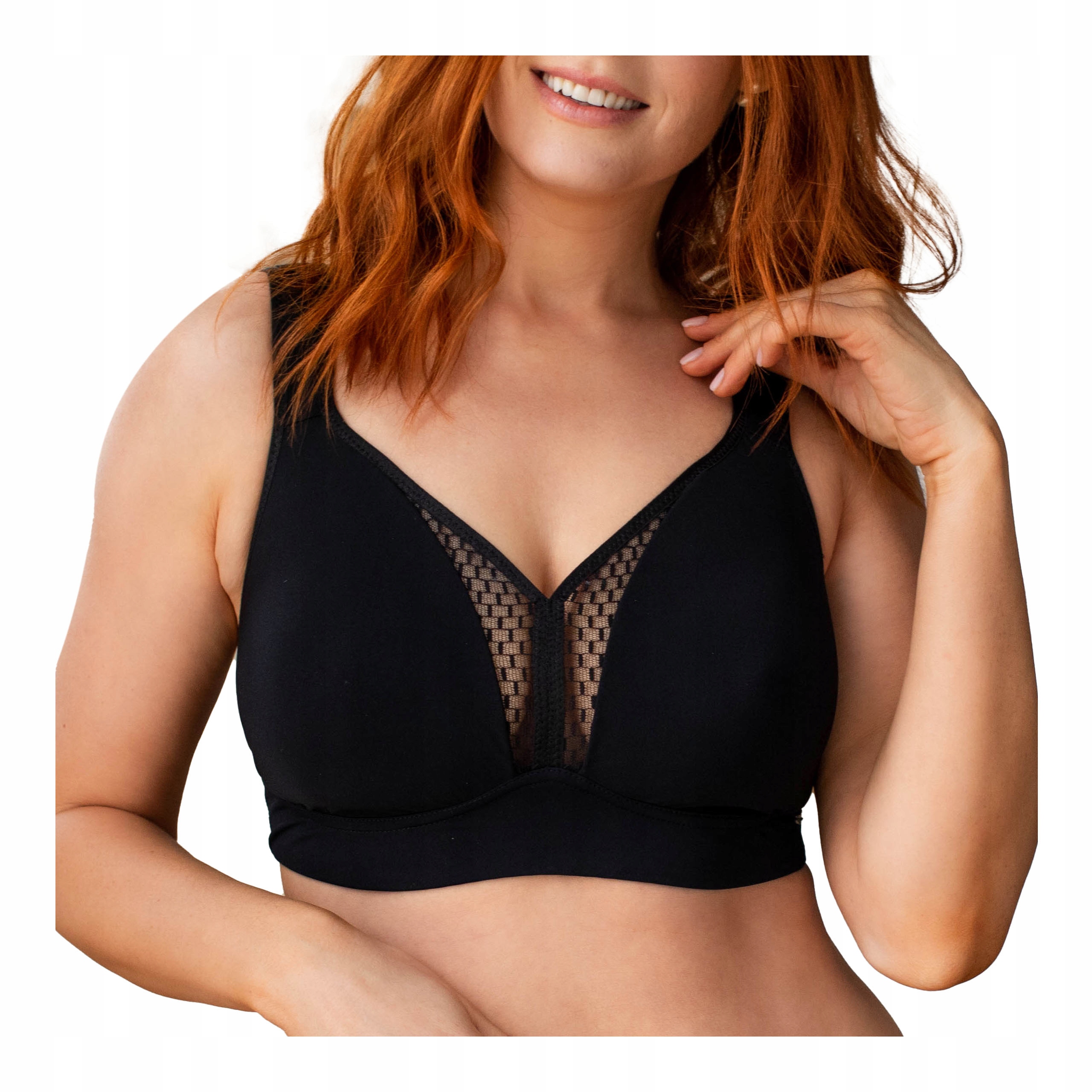 Měkká podprsenka bez kostic, dámská sportovní podprsenka černá Kleo 90C