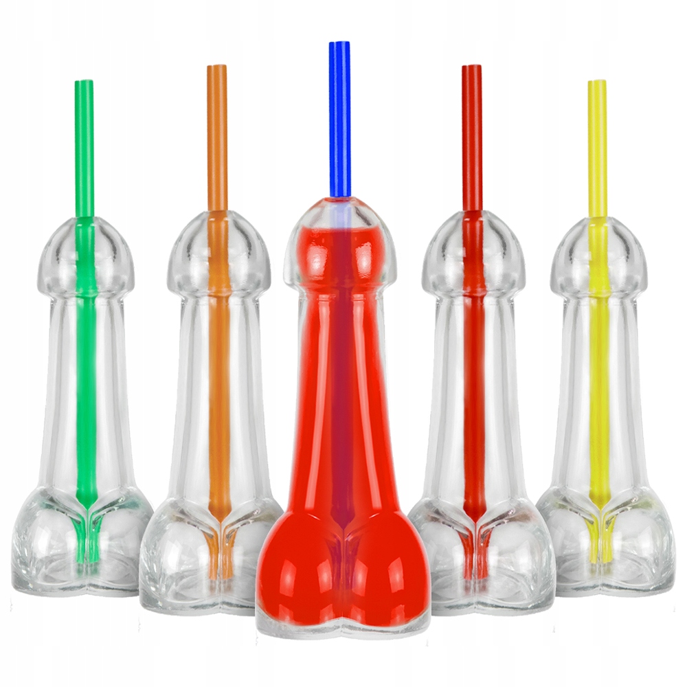 BUTELKA SZKLANA EROS 100 ml na IMPRĘZĘ URODZINY ZABAWNY PREZENT + RURKA Kod producenta BUTELKA SZKLANA 100ml na WINO ALKOHOL