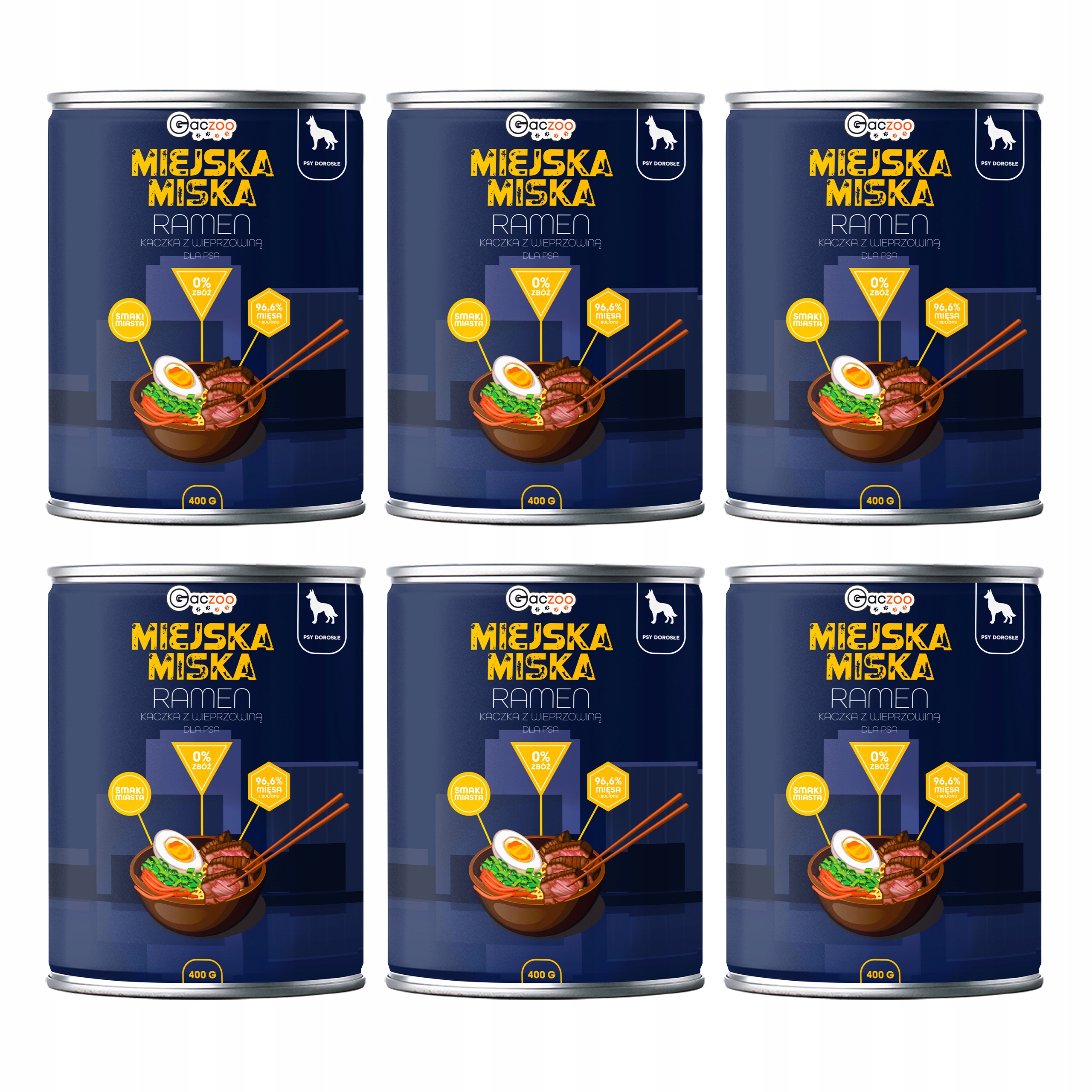 Levně Gaczoo Městská miska bezobilná krmivo pro psy Ramen 6 x 400 g