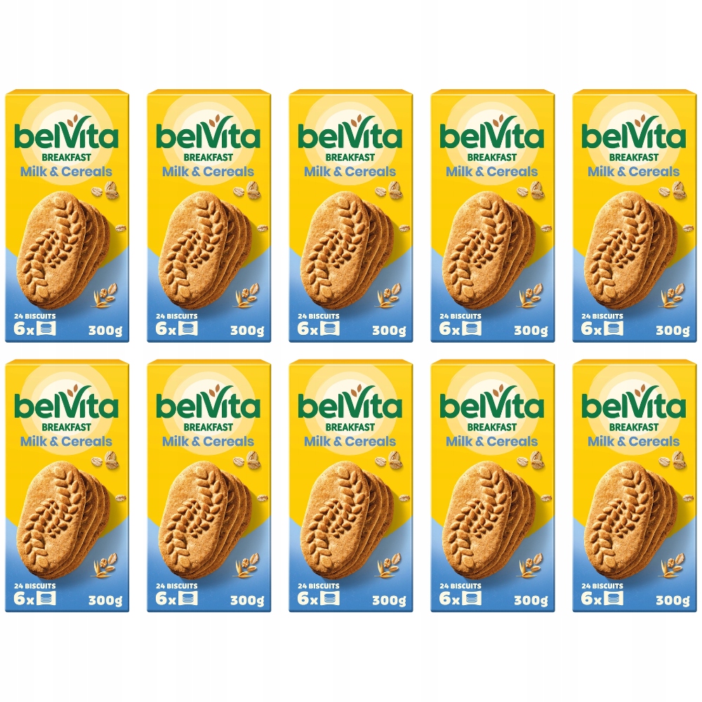 belVita Breakfast Obilné sušenky s mlékem 300 g x 10 kusů