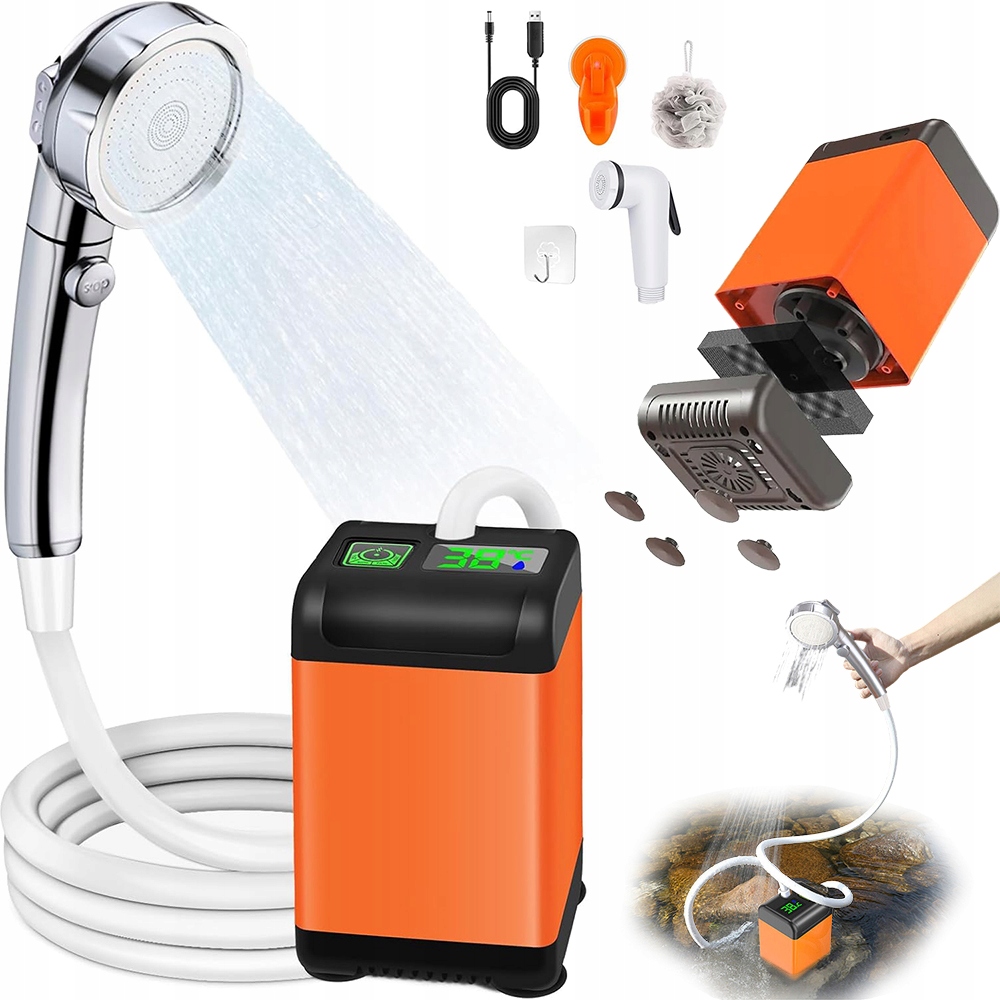 Mobilní Kempingová Sprcha 6000 Mah S Digitálním Displejem