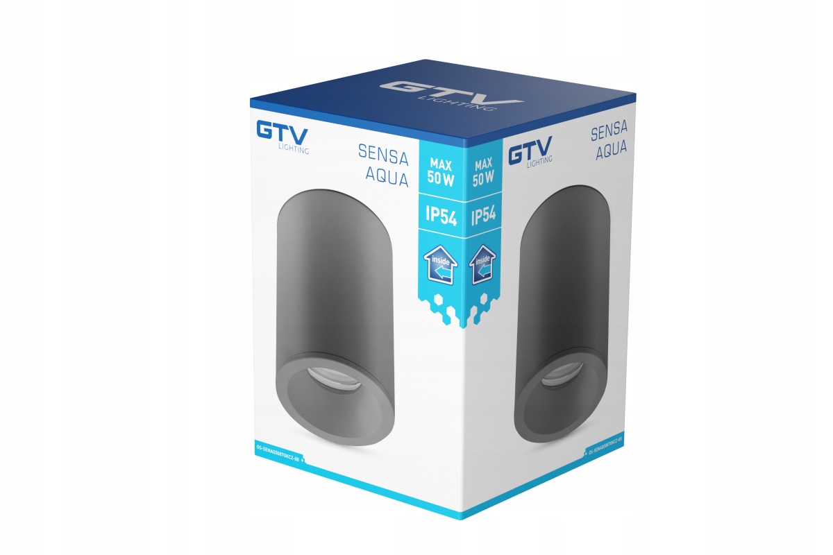 Stropní svítidlo Sensa Aqua, MR16, max50W IP54, alum, 85x115, kulaté, černé