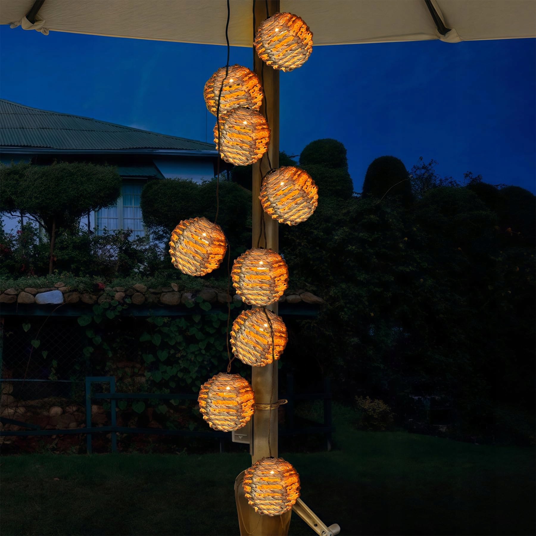Solarne Lampiony LED Kule Ogrodowe Na Balkon Taras Zewnętrzne 10 Sztuk ZEIL — miniatura 6
