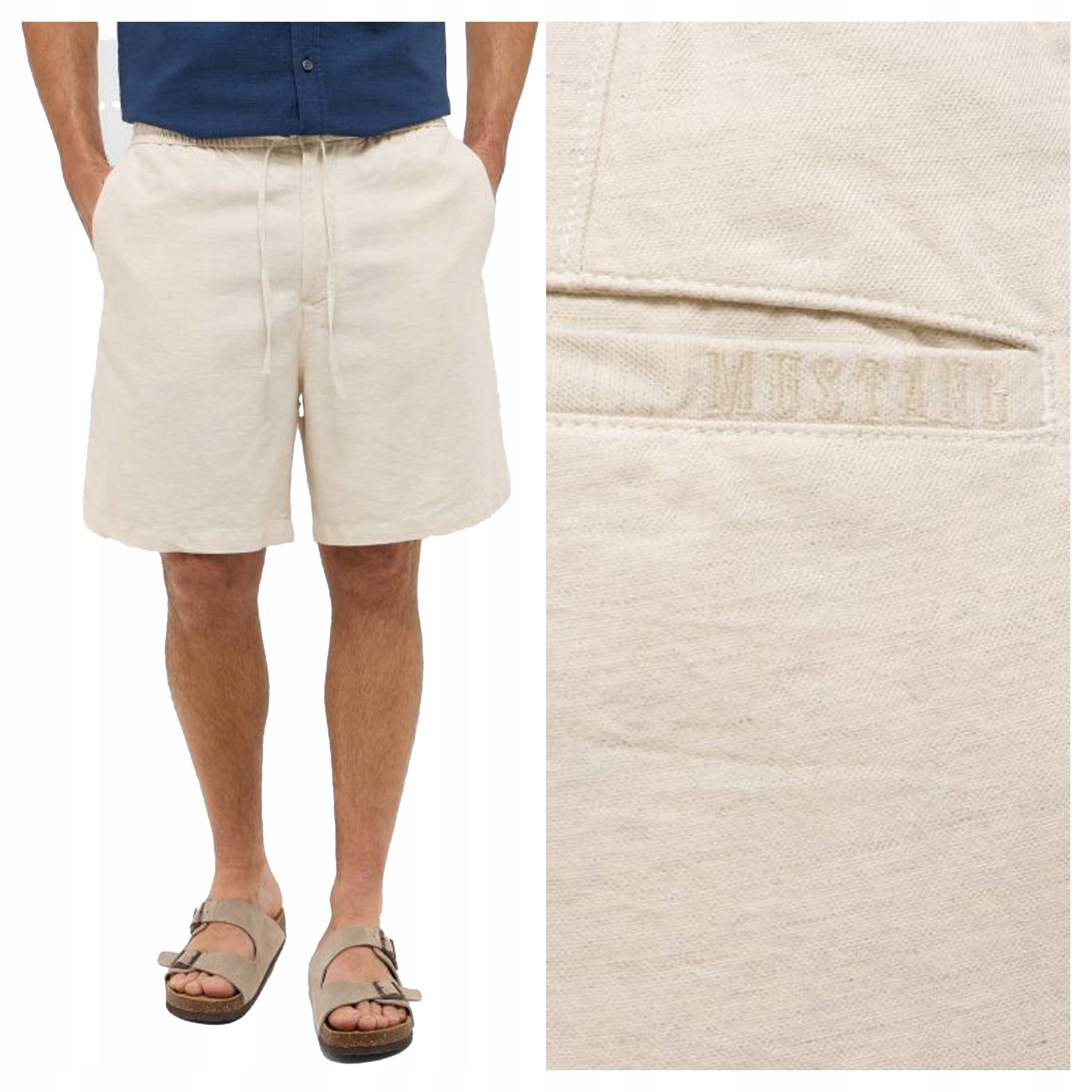 Mustang Linen Jogger Shorts W33 Pánské látkové šortky