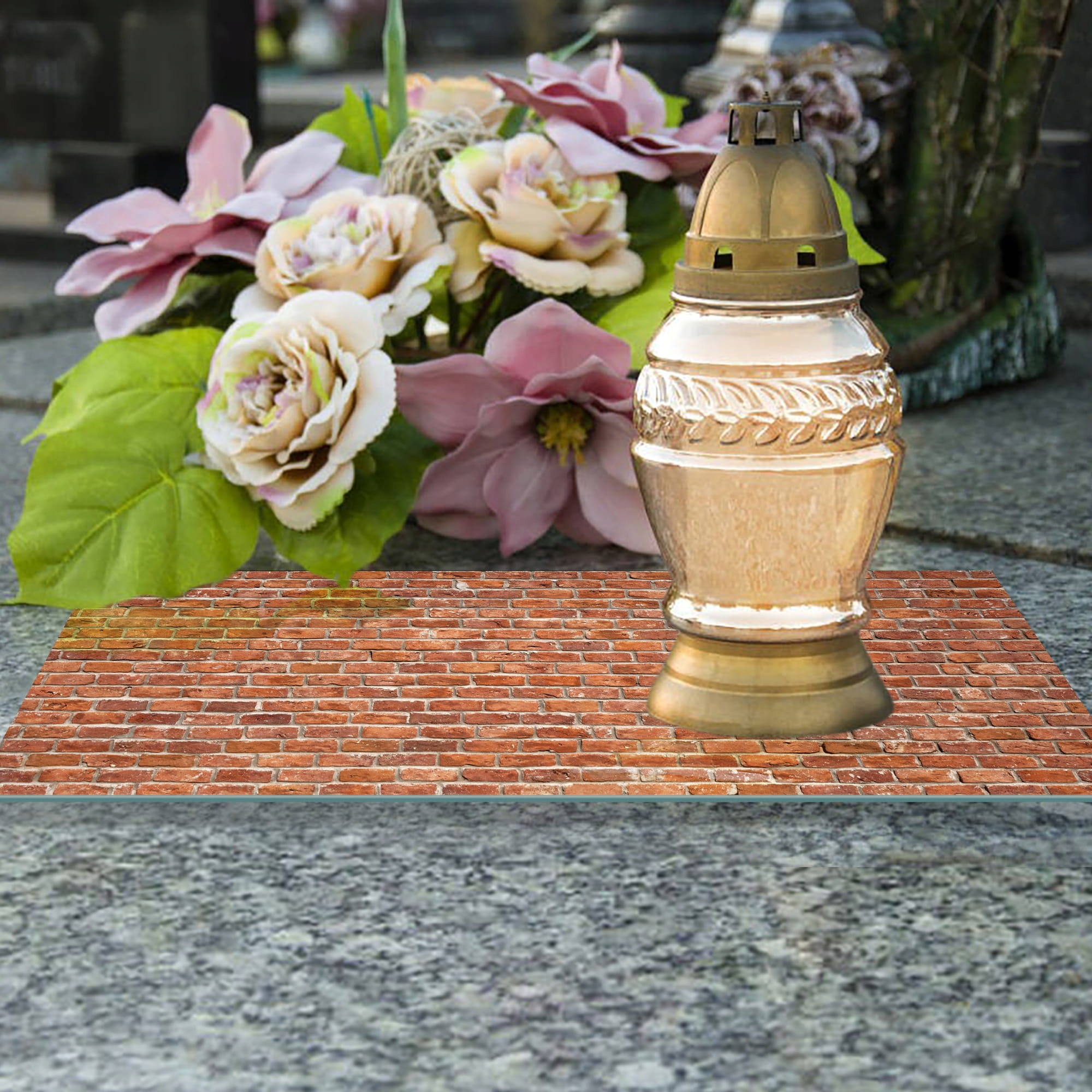 SZKLANA PODSTAWKA POD ZNICZE 60x20cm Rudy mur 100c Kod producenta deska-szklana-100c