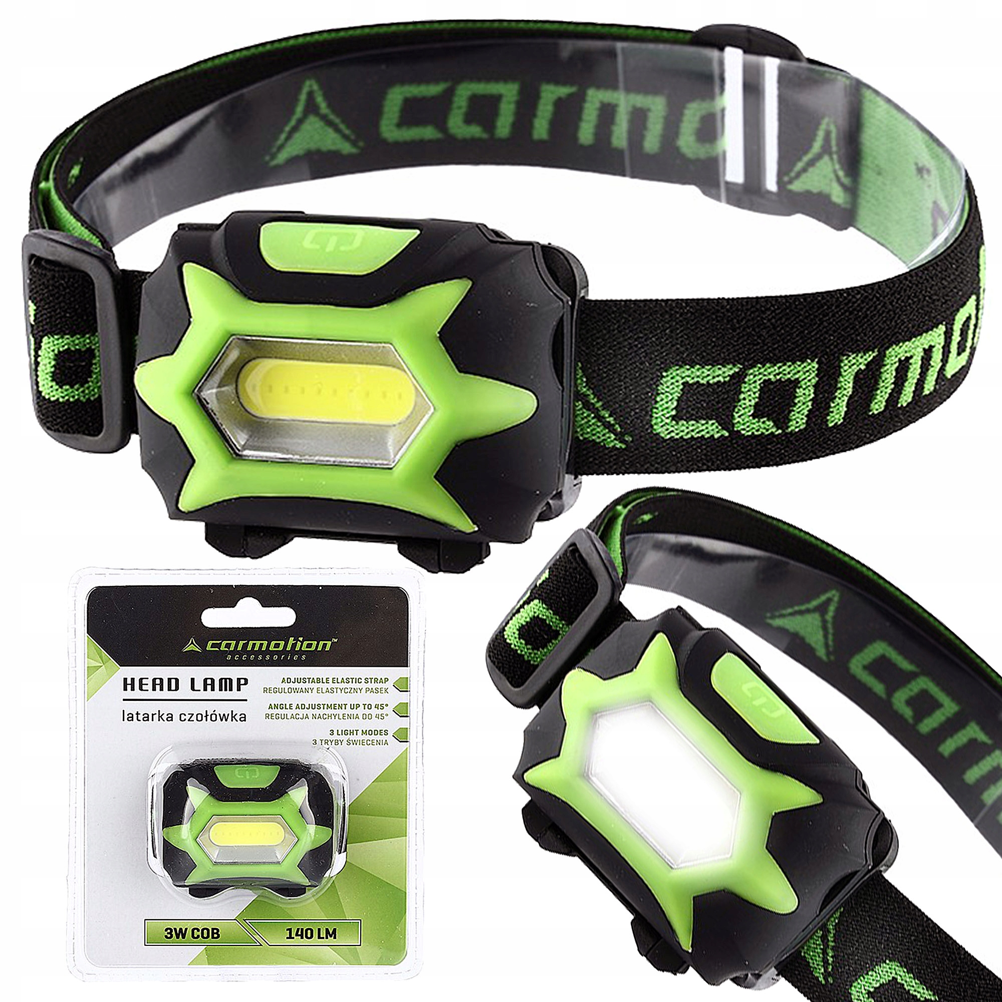 Latarka lampa czołowa 3W LED COB ENERGOOSZCZĘDNA