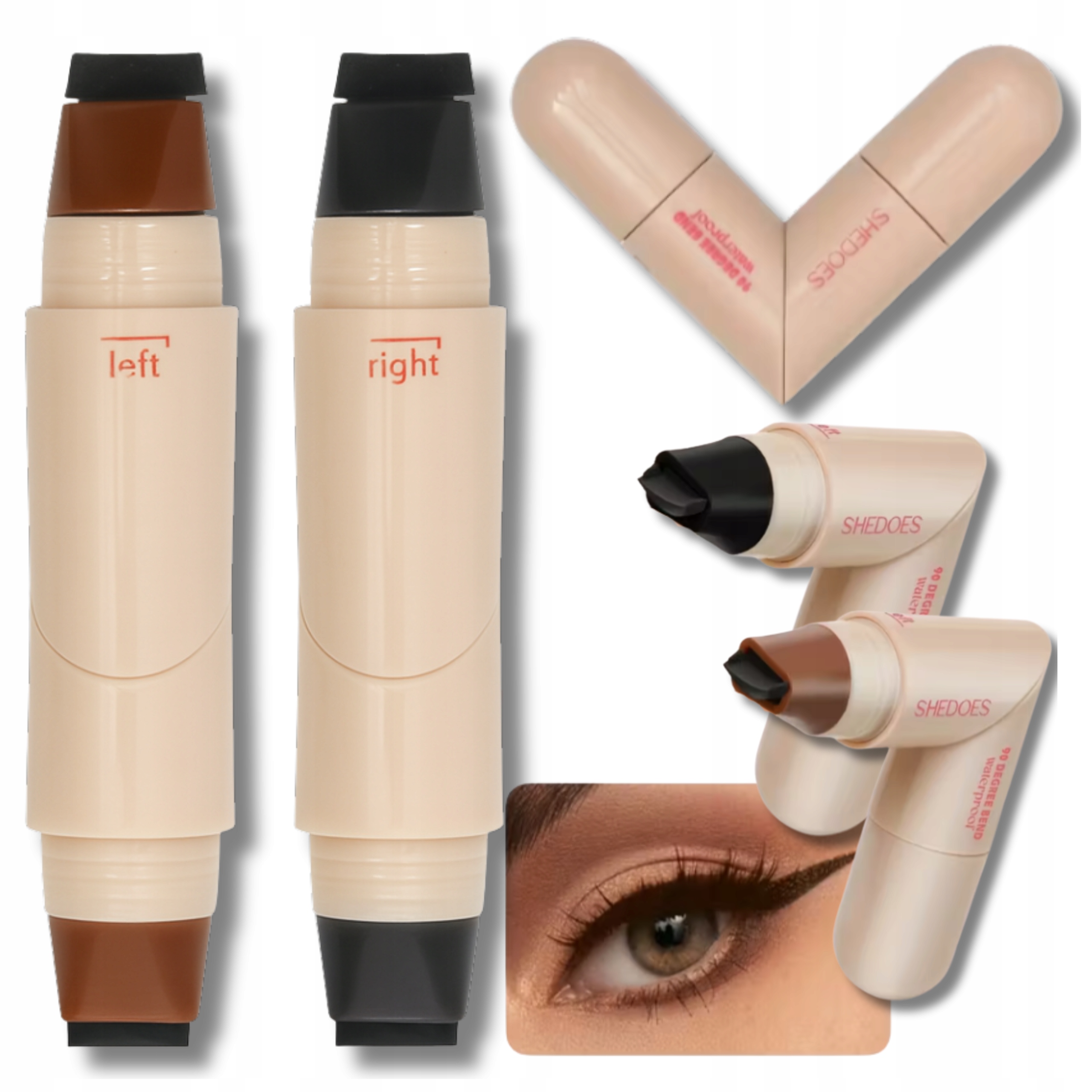 Sada 2xEyeliner Kreska Razítko Tekutá voděodolná tužka Braz Černá