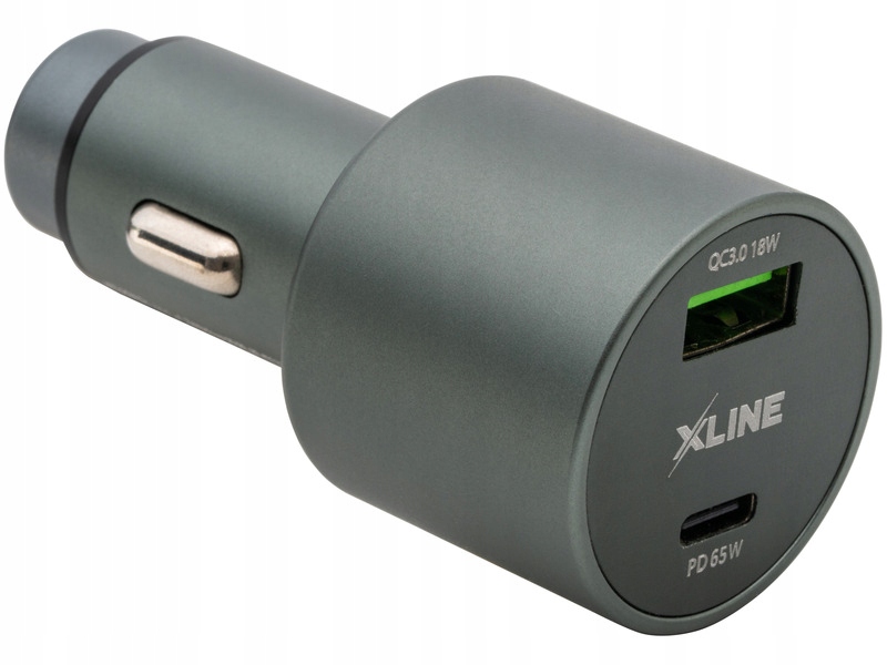 Ładowarka samochodowa Xline CC702 Usb C 65W Szara