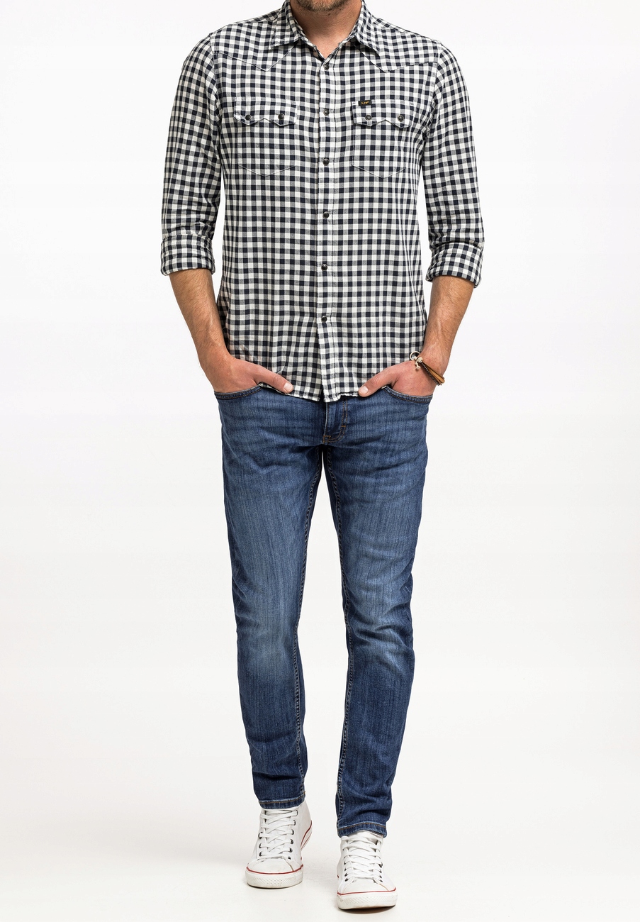 MUSTANG OREGON TAPERED MĘSKIE SPODNIE JEANSOWE DŻINSOWE ZWĘŻANE W33 L34 Zapięcie zamek