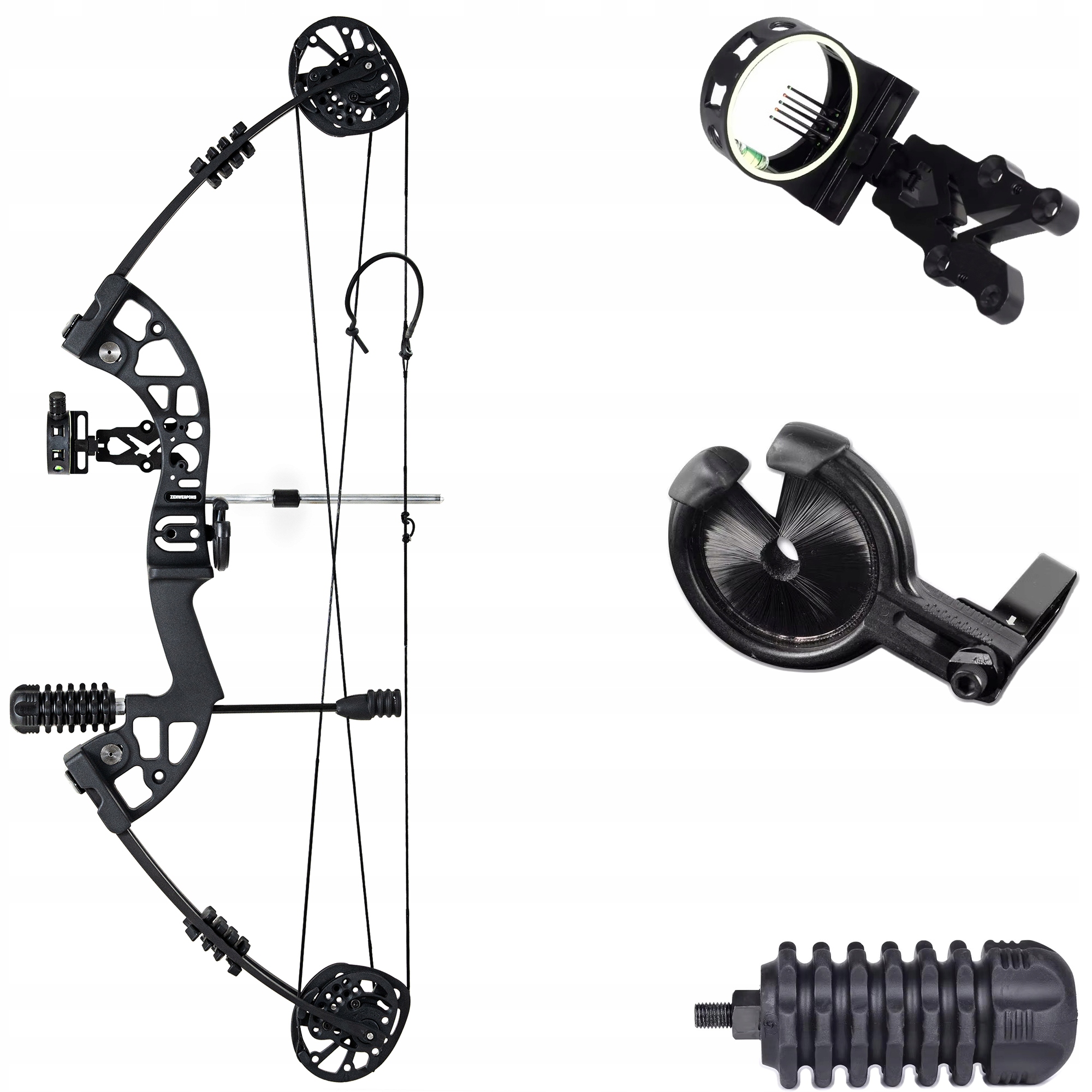 Łuk bloczkowy myśliwski Shadow podstawka pod strzałę celownik 30-60 lbs