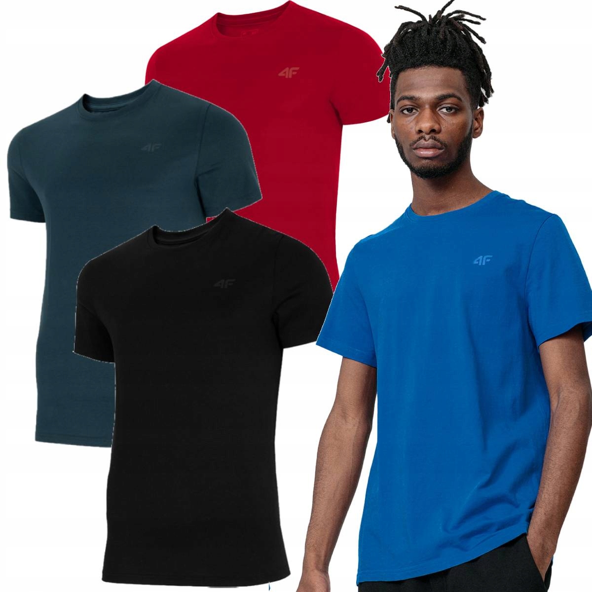 

4F Koszulki Męskie Koszulka T-shirt Basic 4 Pak
