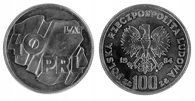 100 złotych (1984) - 40. lat PRL