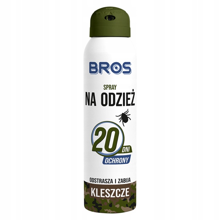 Bros spray na odzież odstrasza i zabija kleszcze 90ml.