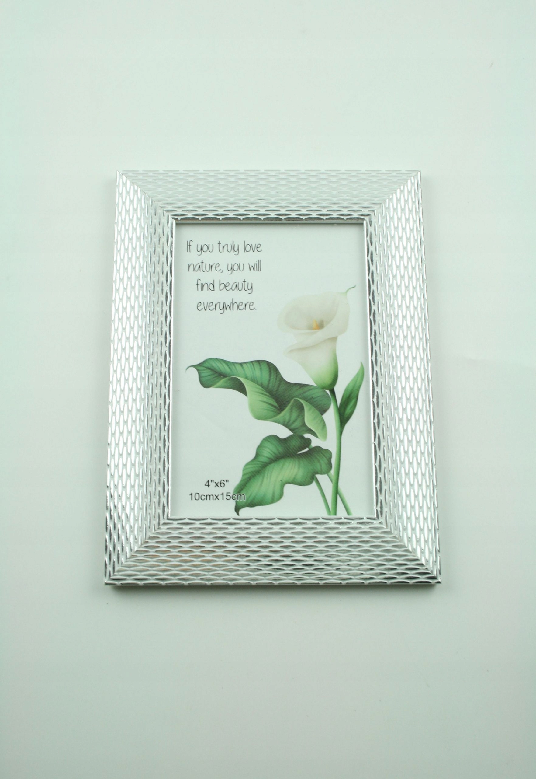 

Ramka Na Zdjęcia Stojąca 10x15cm Biało- Srebrna