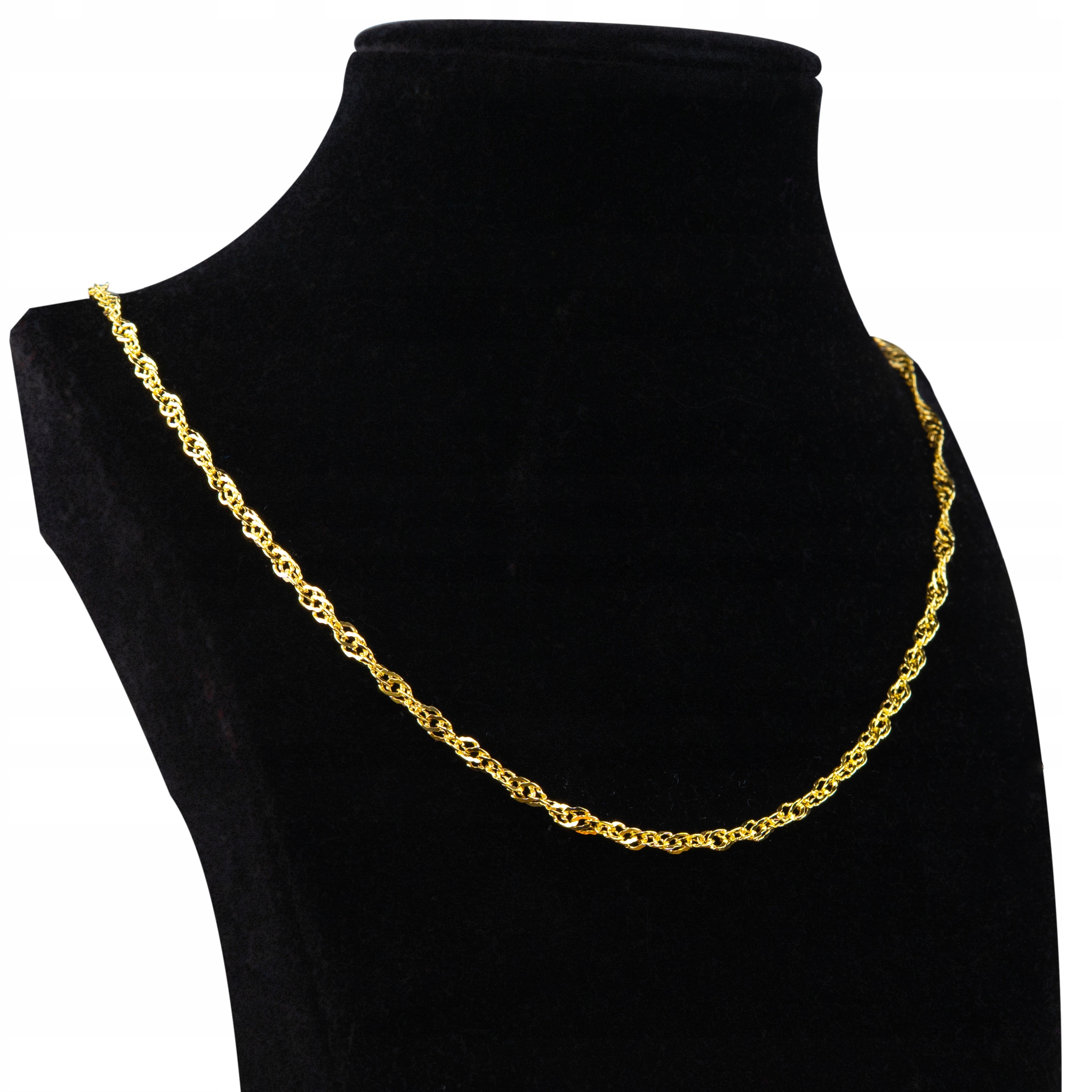 Stříbrný Řetízek 925 Singapur Pozlácený Kroucený 45 CM Přívěsek Jako Dárek