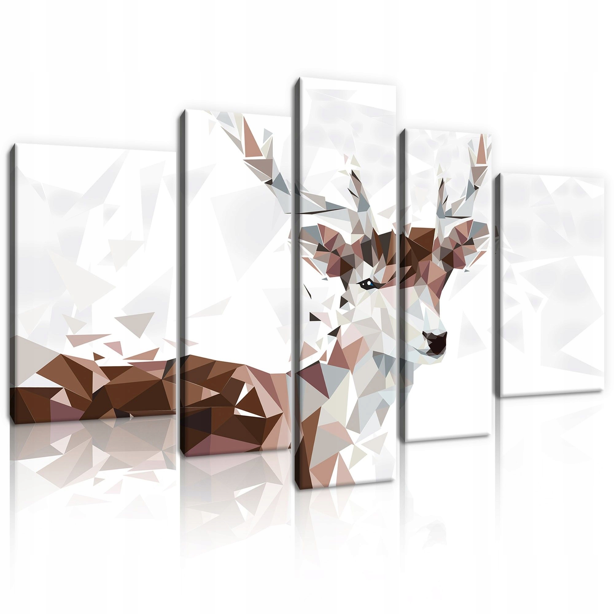 Obraz 170x100 Abstraktný geometrický jeleň low poly hnedý biela príroda