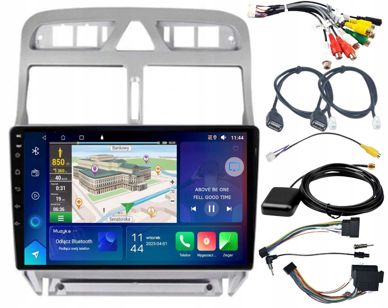 Autorádio Navigace Gps Peugeot 307 2001-2008 Carplay Usb 2GB 64GB
