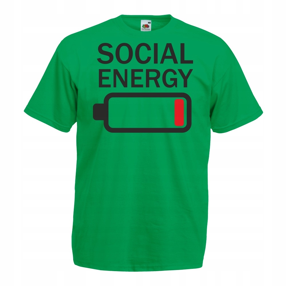 

Koszulka zabawna social energy S zielona