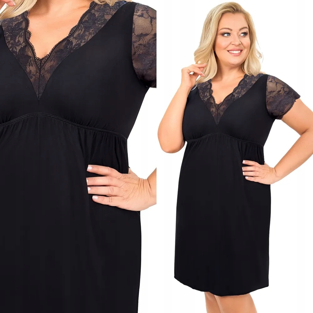 Košile Noční Donna Sonia plus 4XL /48 černá