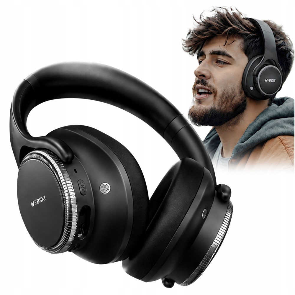 Bezdrátová Sluchátka Do Uší Bluetooth 6.0 Anc, Webski Mikrofon