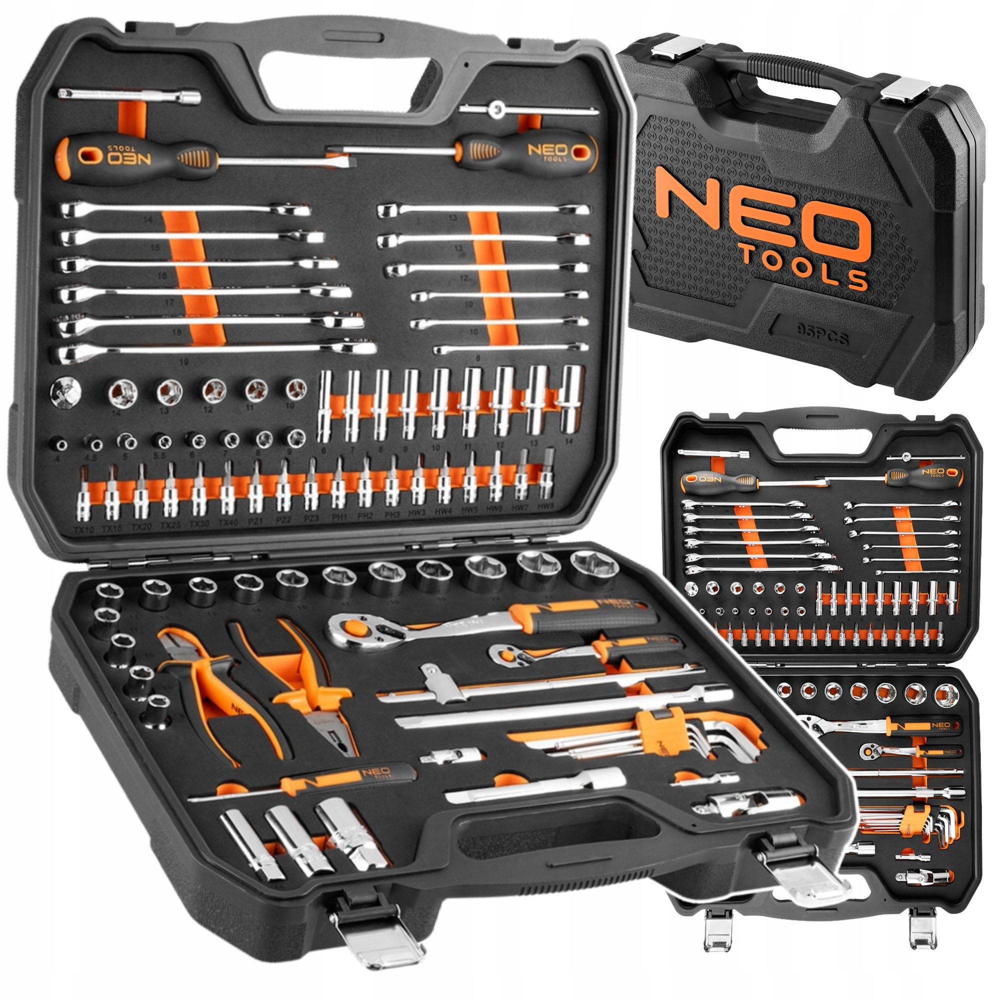 Zestaw Kluczy Nasadowych Crv 1/2" 1/4" 95 Elementów W Piance Eva Neo Tools