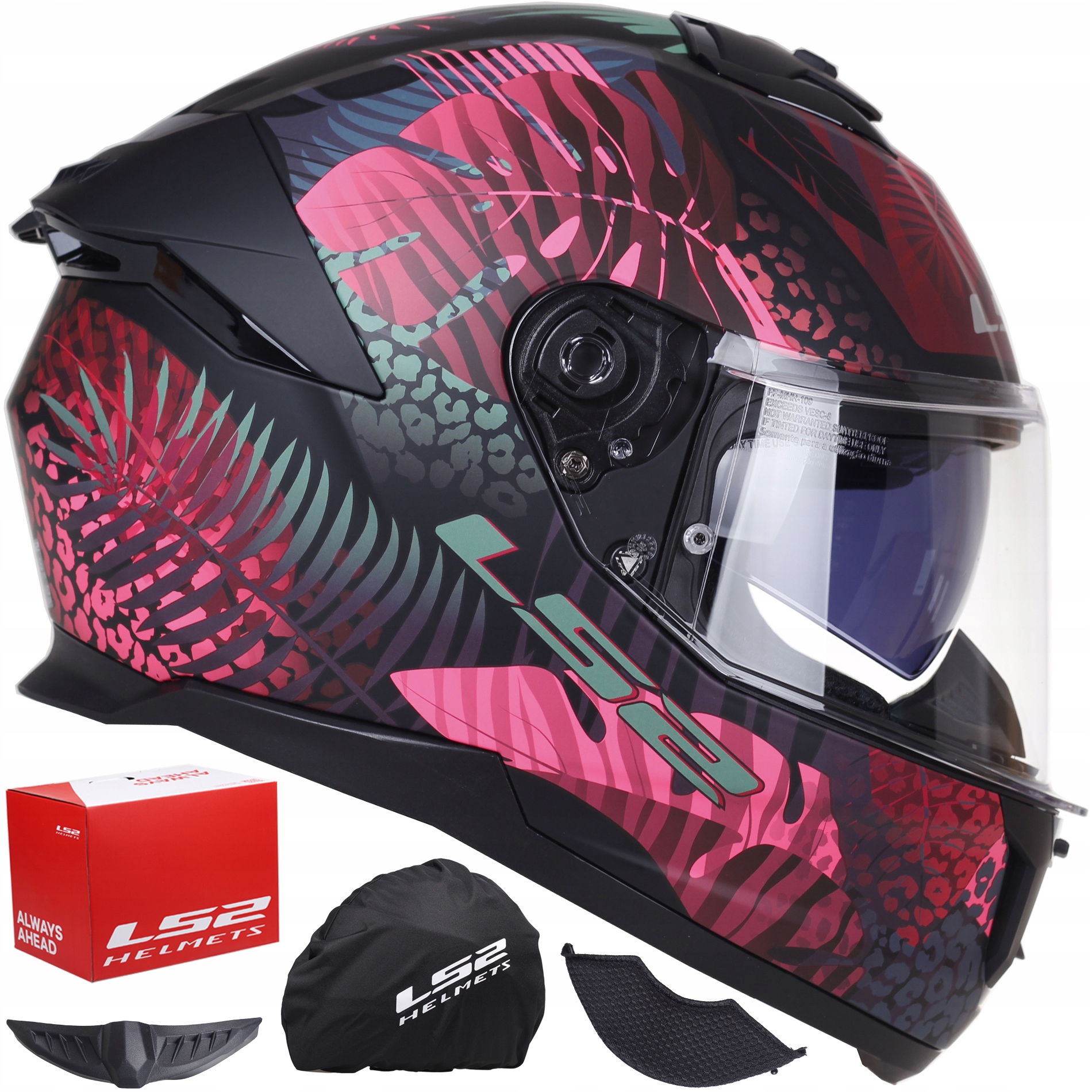 KASK MOTOCYKLOWY LS2 FF808 STREAM II system Pinlock blenda Jungle Pink