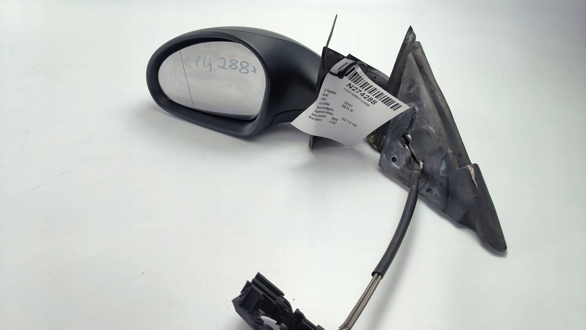 mirror left manually SEAT IBIZA III