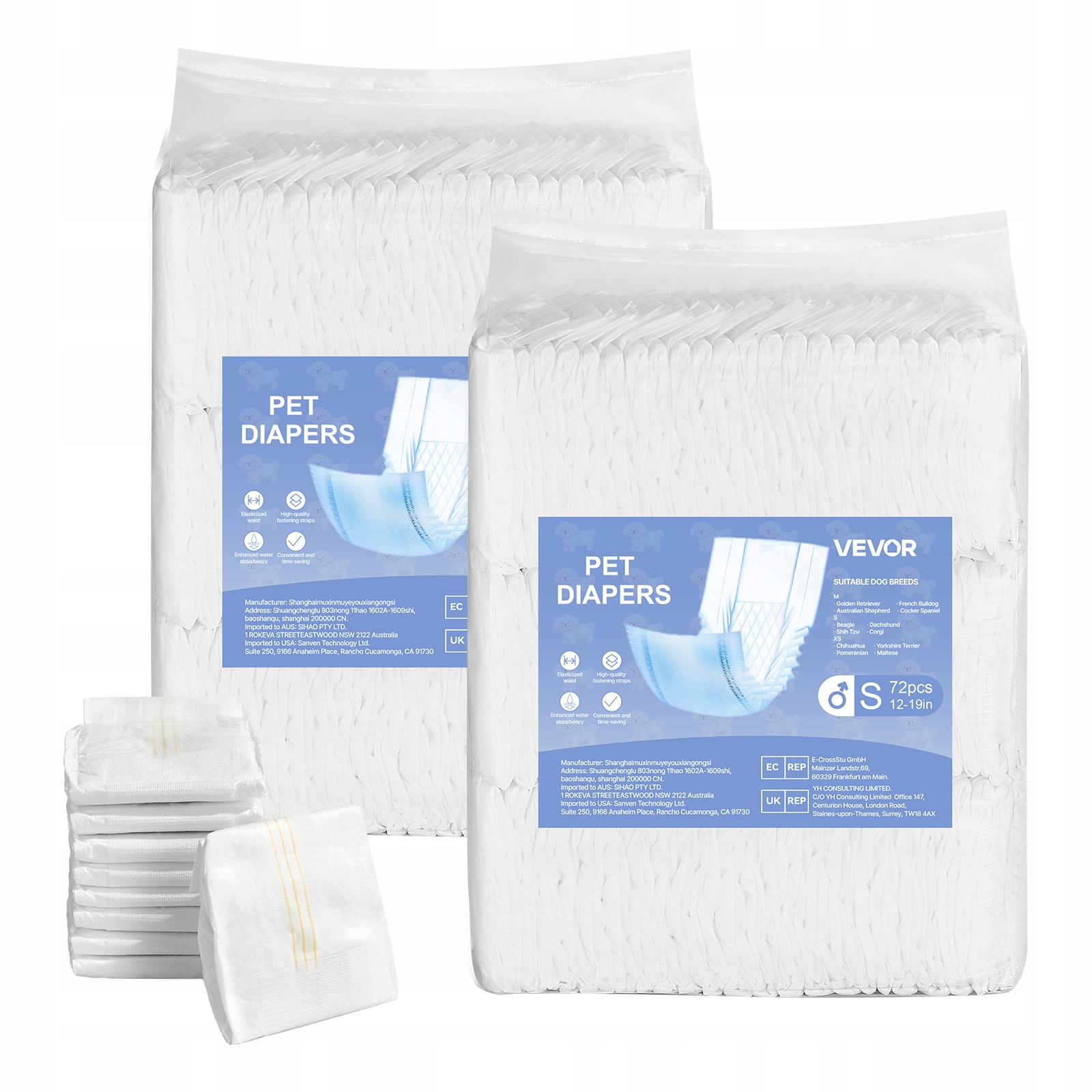 Plenky Pro Psy Vevor Na Jedno Použití Silné Superabsorpční 144 Ks 12-19 Palců