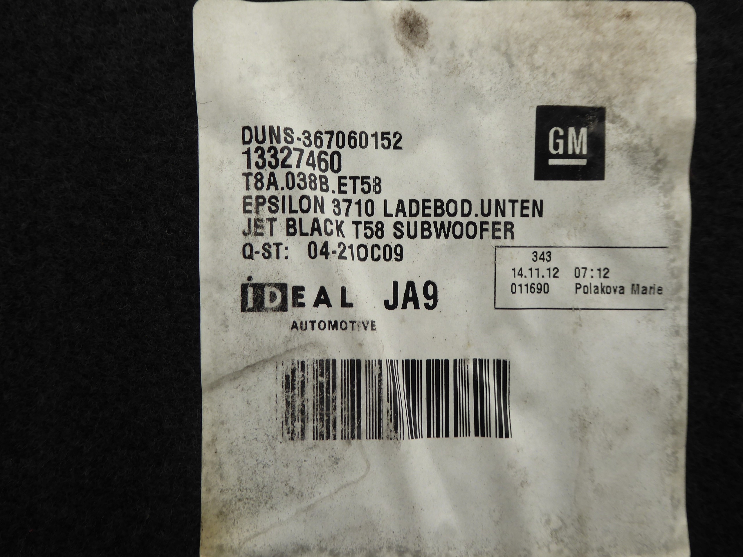 mats boot INFINITY OPEL INSIGNIA KOMBI