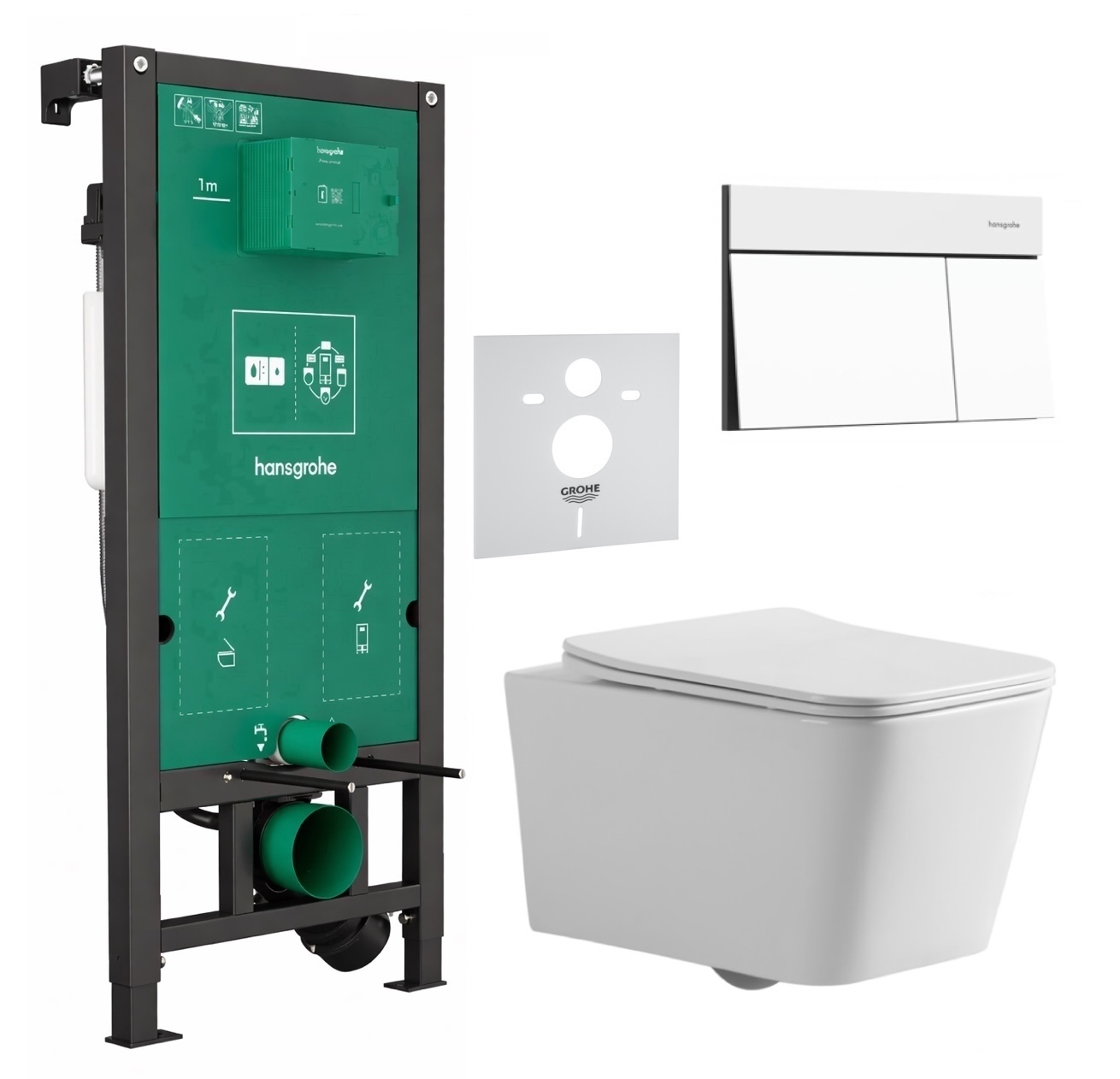 7v1 Wc Sada Stelaz Hansgrohe iFrame Wc Miska Imprese Tornado Tlačidlo