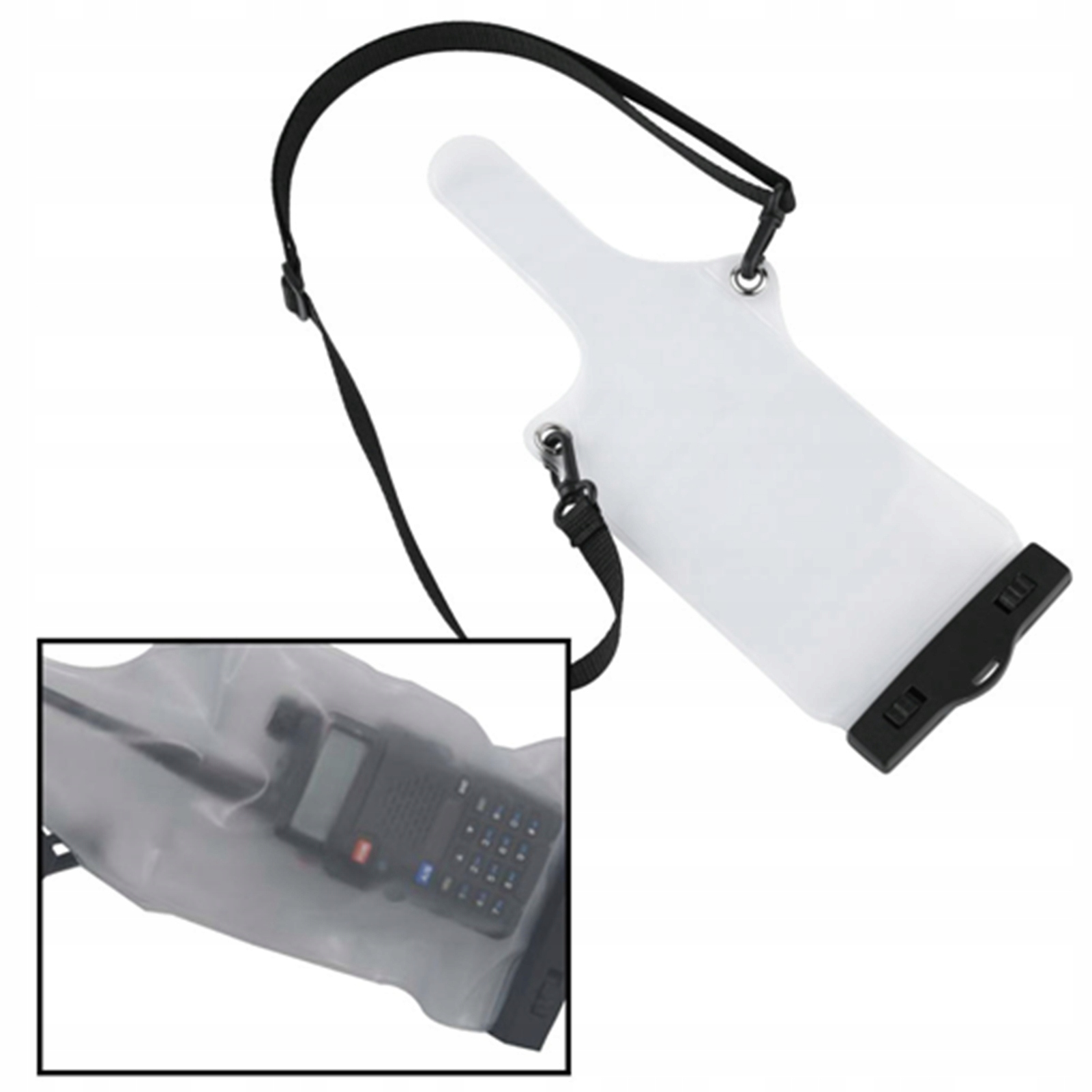 WODOODPORNA TORBA POKROWIEC NA RADIO WALKIE TALKIE PRZEZROCZYSTY Z KLIPS Marka bez marki