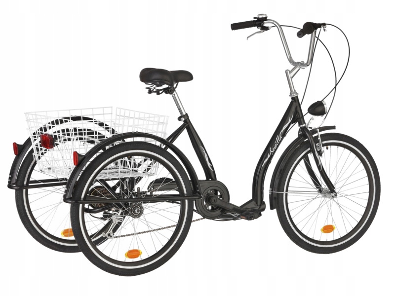 Rower trójkołowy Dawstar Sewilla 6B 24 cale Czarny