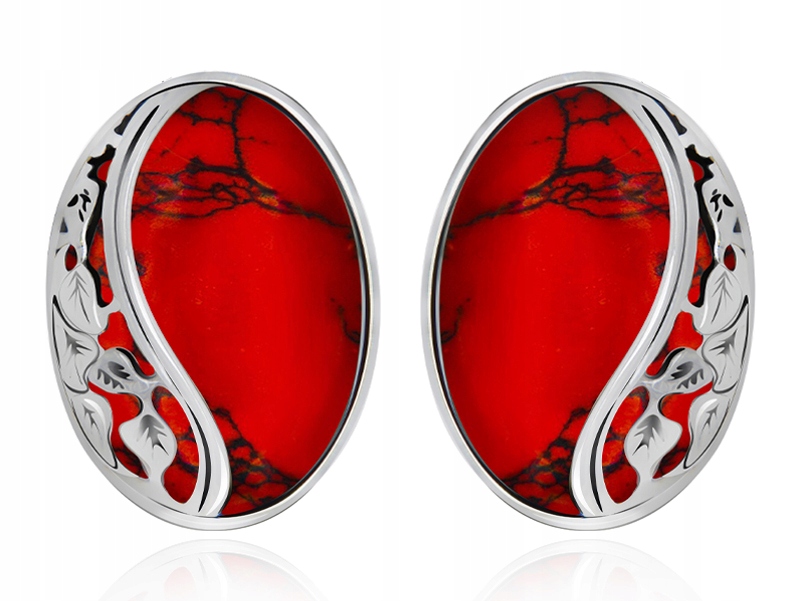 

Srebrne Klipsy Z Koralami I Listkami Pr925