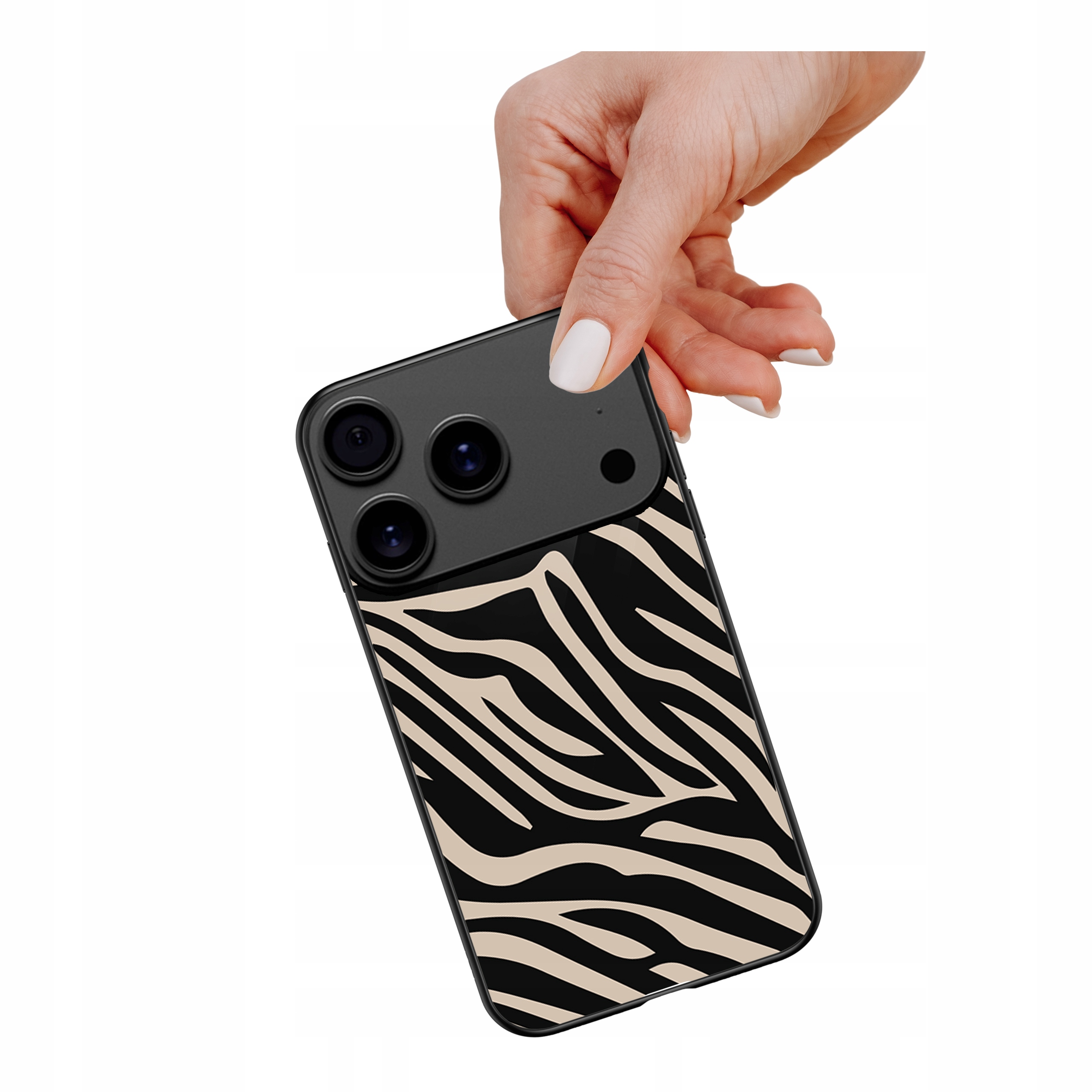 Etui szklane ceramiczne do iPhone 17 Pro Zebra