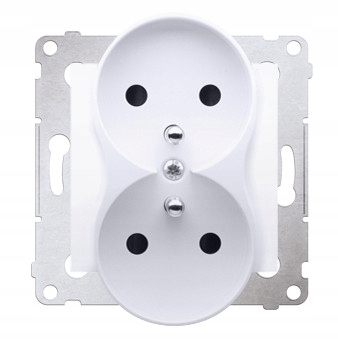 

Gniazdo podwójne z uziemieniem Simon 54 biały