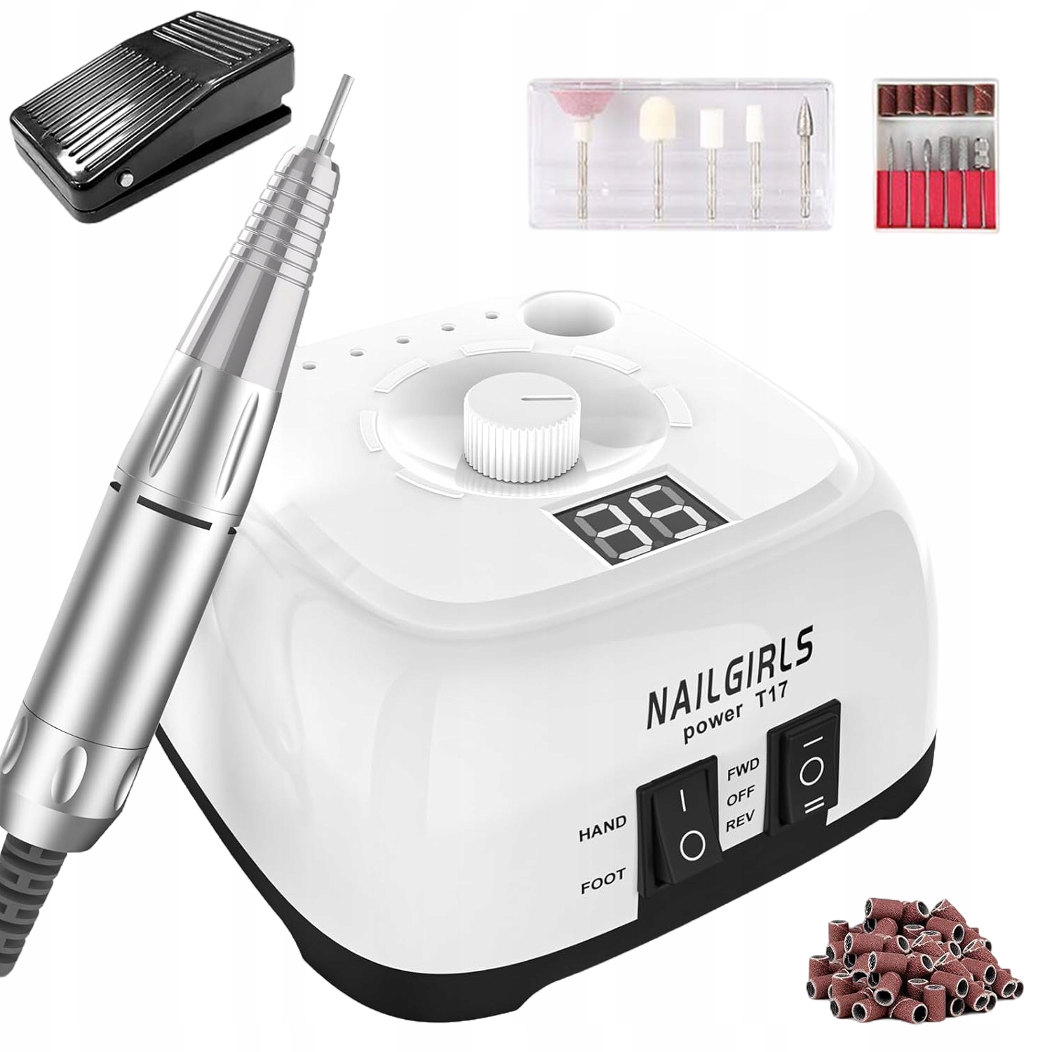 Profesionální Bruska Na Nehty LCD Pedál Sada 5 Fréz