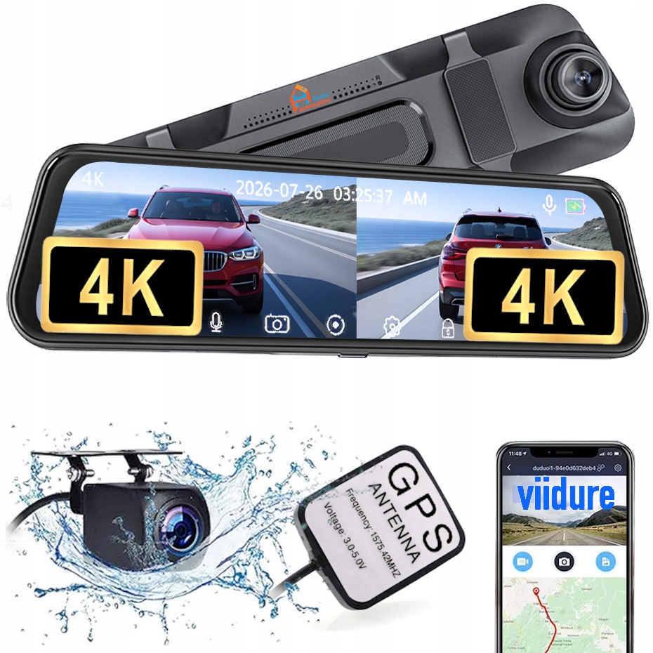 Cúvacia kamera Sony Qhd rekordér Gps zrkadlo
