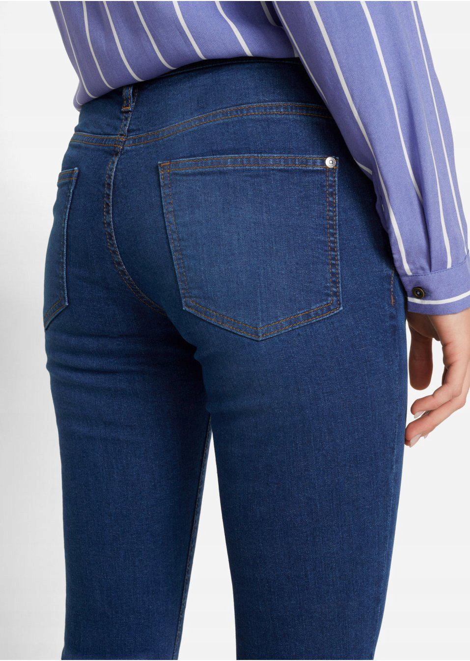 SPODNIE JEANSOWE CIEMNONIEBIESKIE Bonprix S30 40