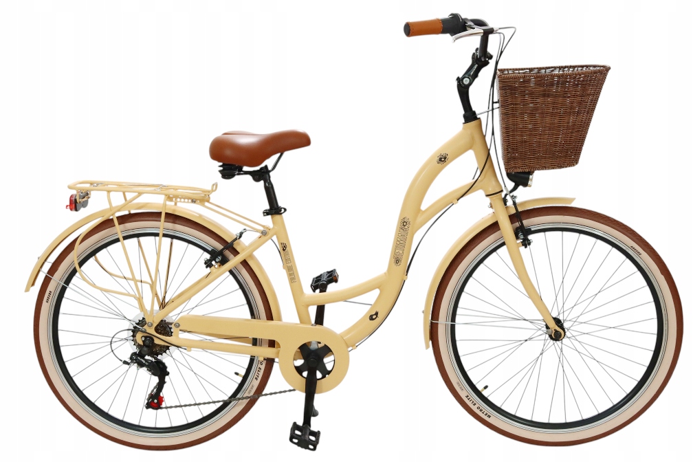 Aluminiowy Lekki Rower Damski Miejski 26 Shimano Cappucino Na Komunię Kosz