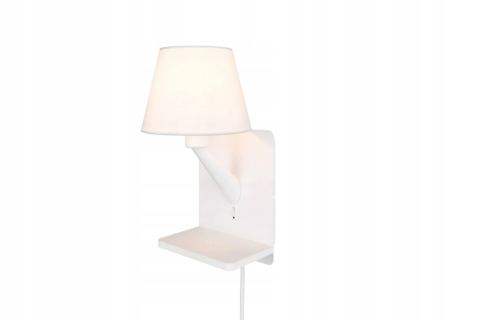Biela nástenná lampa s indukčným nabíjaním a Usb Comfort Trio