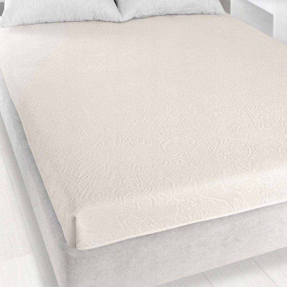 Froté prostěradlo bez gumičky 175x220 ekri Tulipán Zwoltex