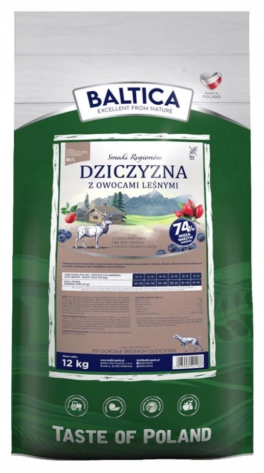 Baltica Smaki Regionów Dziczyzna z owocami leśnymi M/L 9kg