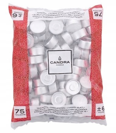 

Świeczki tealight podgrzewacze Candra 75szt 6H