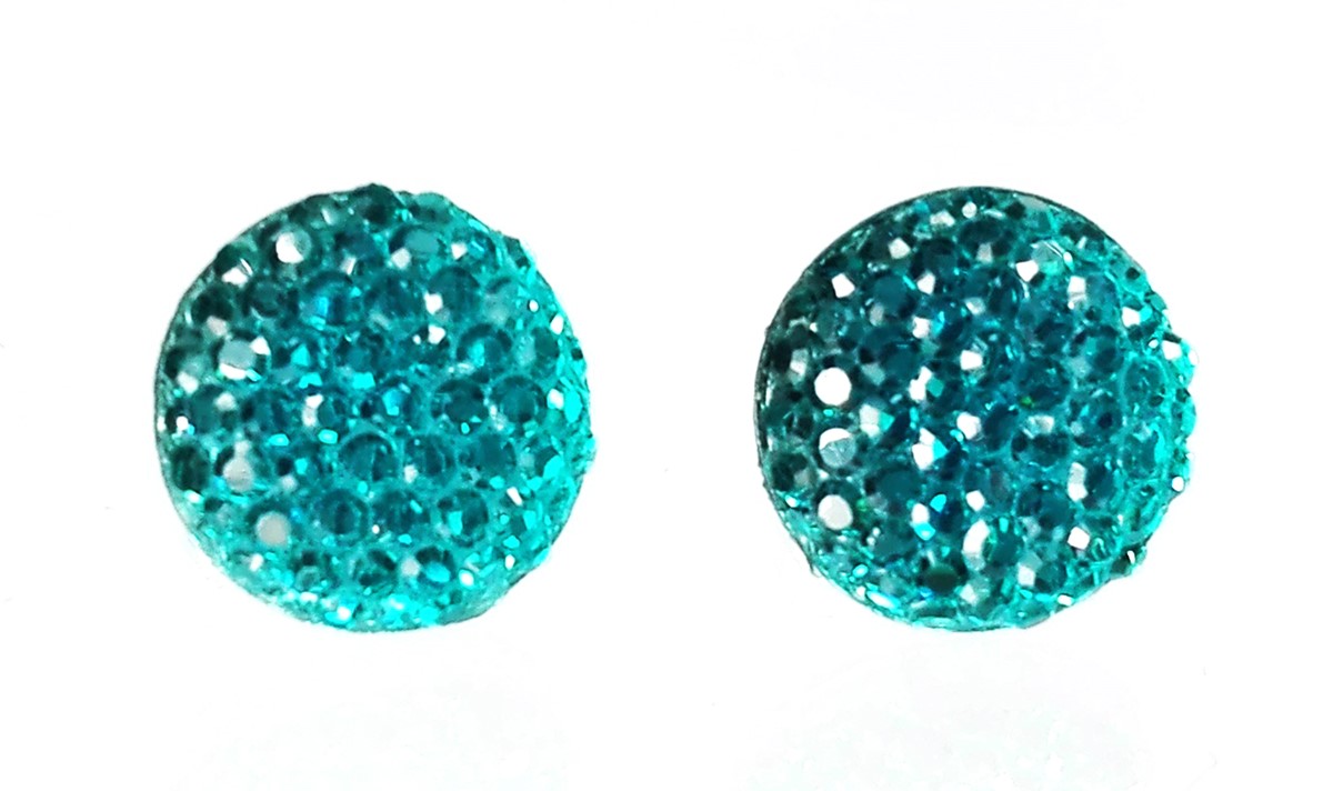 

Kolczyki koła kryształkowe 12 mm niebieskie